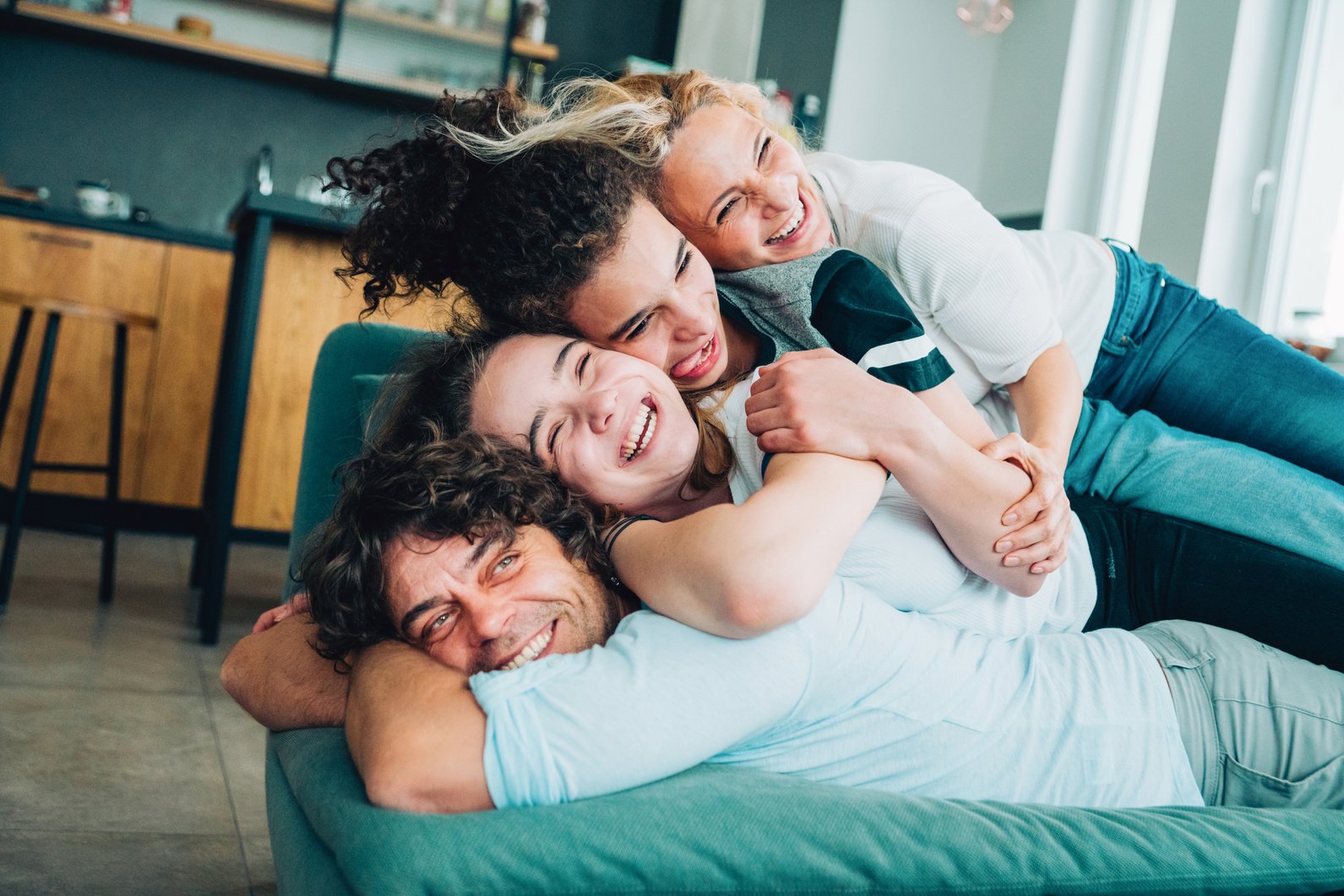 Happy family with teenagers